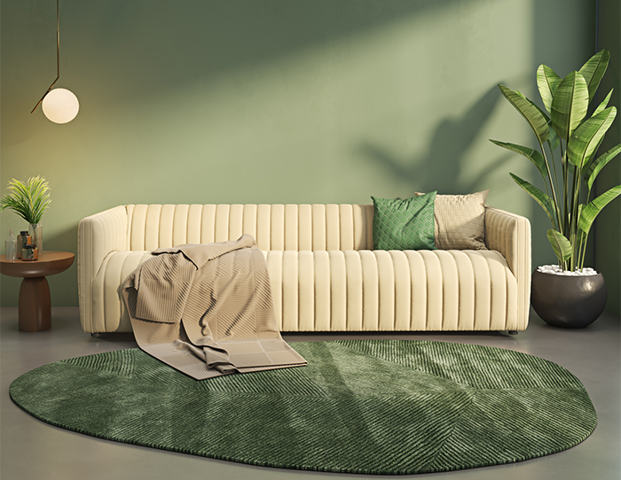 green carpets for living room